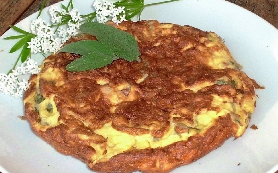 Frittata con salvia e pancetta