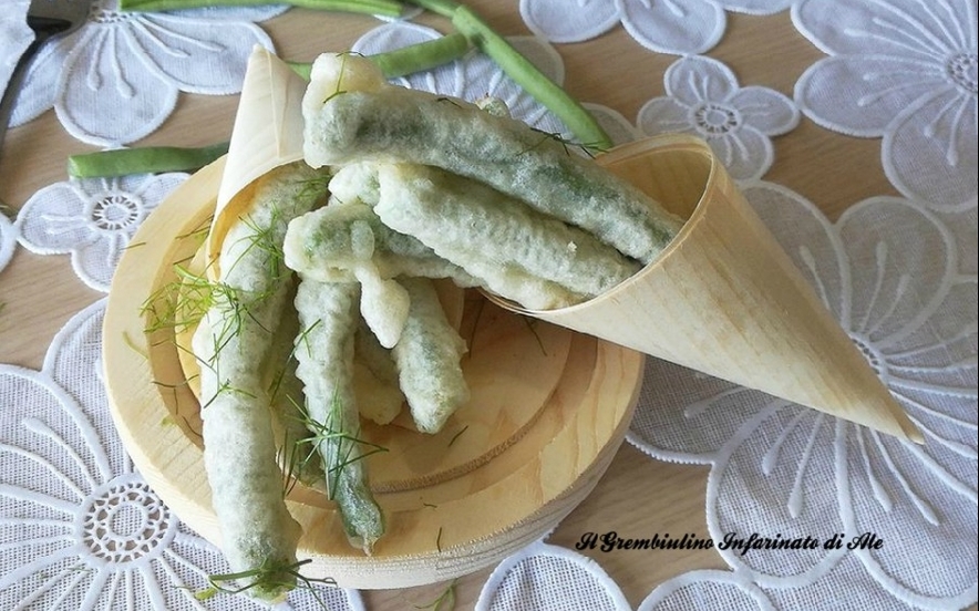 Fagiolini pastellati fritti