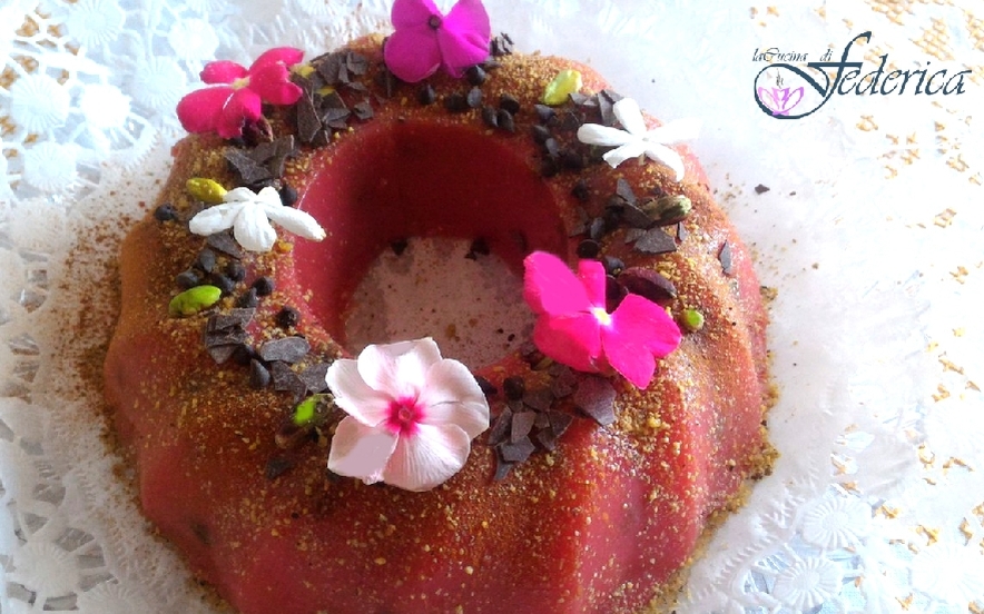 Gelo all'anguria con gocce di cioccolato