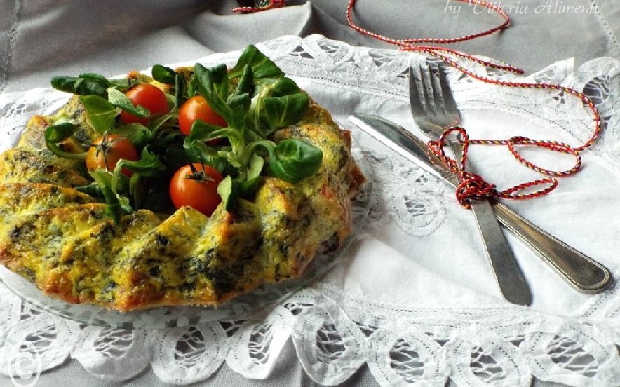 Corona di frittata con bietole