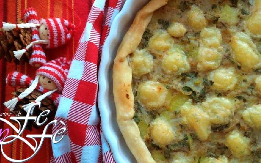 Quiche con patate, topinambur e tuma