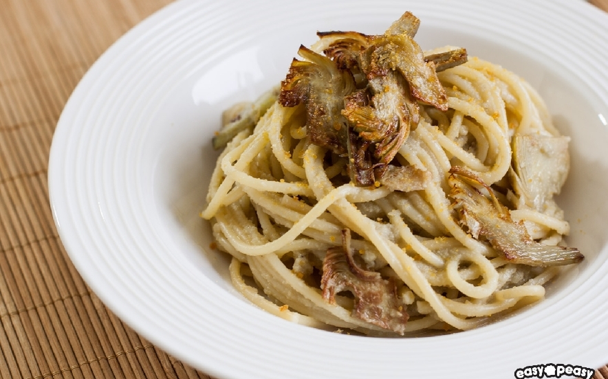 Spaghetti carciofi e bottarga