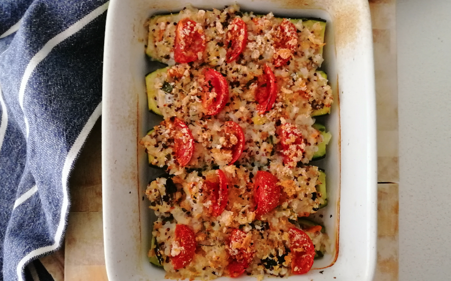 Barchette di zucchine con mix di cereali e verdure