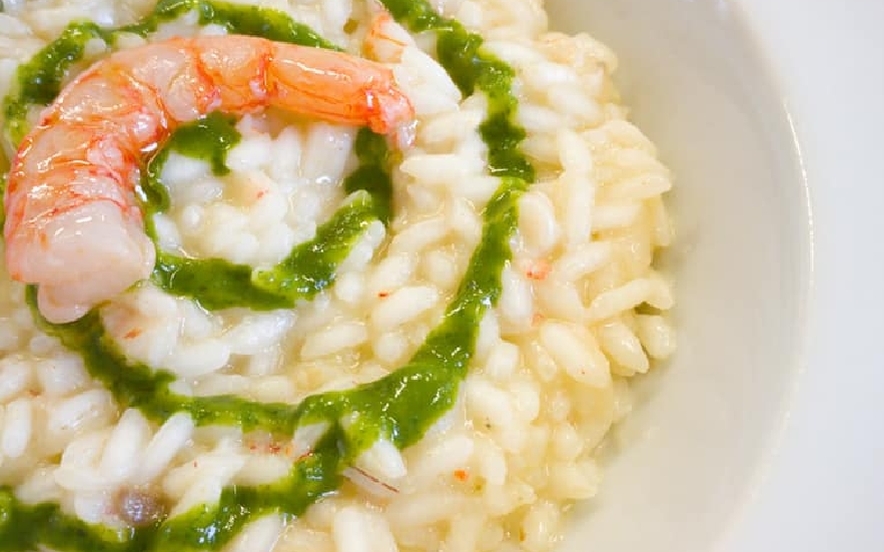 Risotto mazzancolle e rana pescatrice