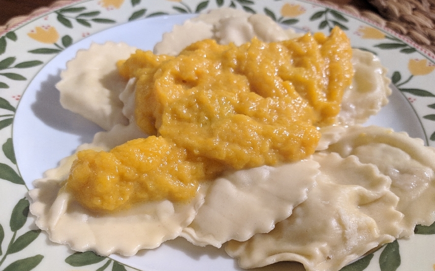 Tortelli di patate con crema di zucca