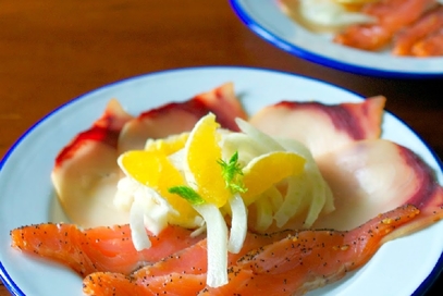 Carpaccio di pesce spada con finocchio
