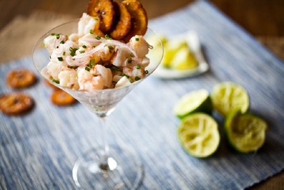 Ceviche di capesante e gamberetti