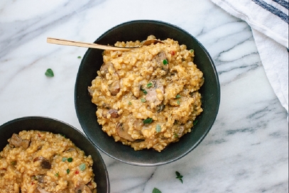 Risotto integrale con funghi