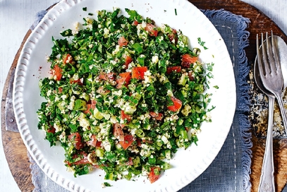 Tabbouleh con pomodorini e avocado