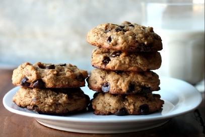 Biscotti d'avena e gocce di cioccolato