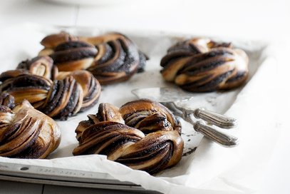 Coroncine di brioche al cacao