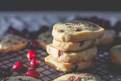 Biscotti di pasta frolla ai mirtilli