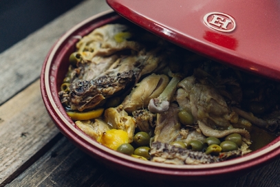 Tajine di pollo, limone e olive