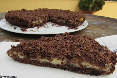 Sbrisolona al cacao e crema pasticcera