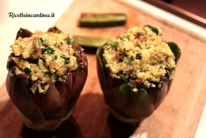 Carciofi ripieni al parmigiano croccante