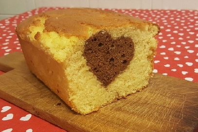Plumcake con cuore al gianduiotto