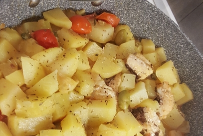 Baccalà in umido con patate e pomodorini