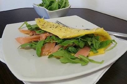 Omelette rucola e salmone