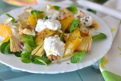 Insalata di carciofi burrata pugliese e arancia