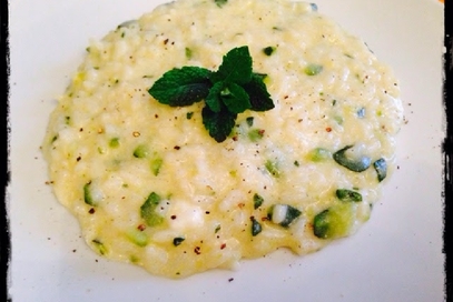 Risotto con philadelphia, zucchine e menta