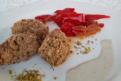 Polpettine con impanatura al pistacchio