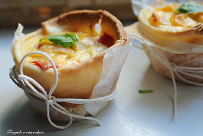 Cestini con ricotta, robiola e peperoni