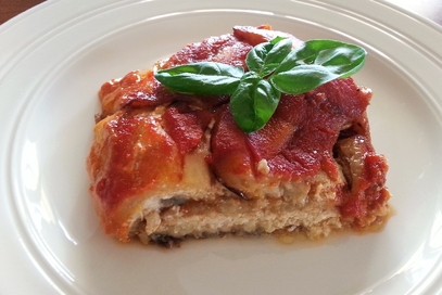 Millefoglie di melanzana e spatola con ricotta