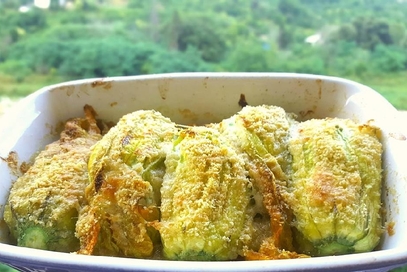 Fiori di zucchine ripieni di ricotta