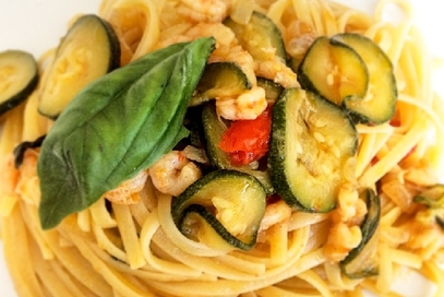 Linguine zucchine e gamberetti