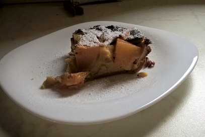 Clafoutis di melone e pesche