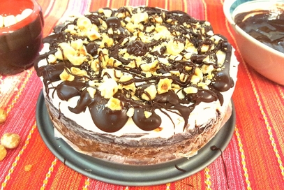 Torta cornetto cuore di panna