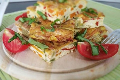 Frittata al forno con julienne di verdure