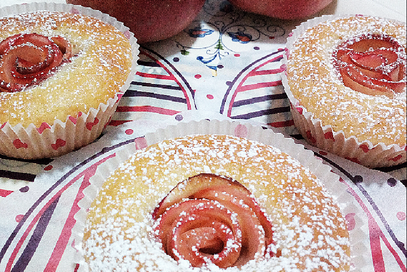 Muffin con rose di mele