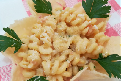 Fusilli, zucca e salmone