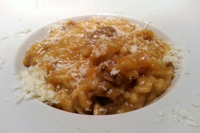 Risotto alla zucca e funghi porcini