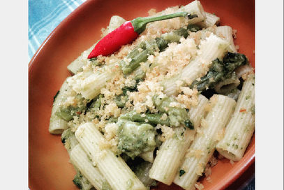 Rigatoni con cime di rape alla contadina