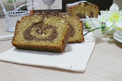 Plumcake variegato alla zucca e amaretti