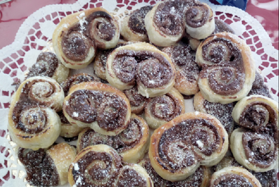 Ventaglietti di sfoglia con nutella e mascarpone