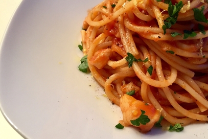 Spaghetti al sugo di cernia