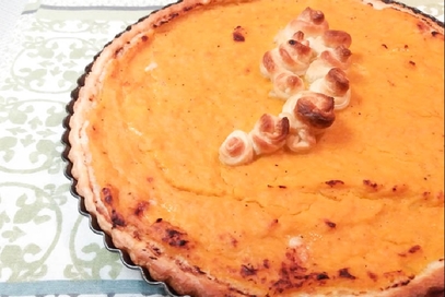 Torta salata alla zucca con cuore di formaggio