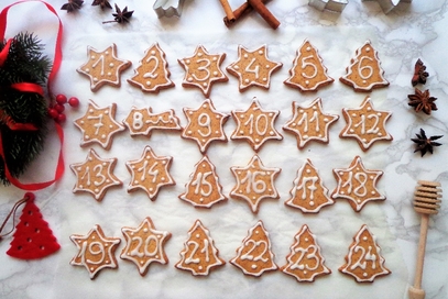 Biscotti natalizi per calendario dell'avvento