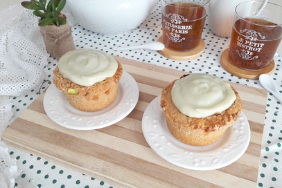 Muffins al pistacchio e crema di pistacchi