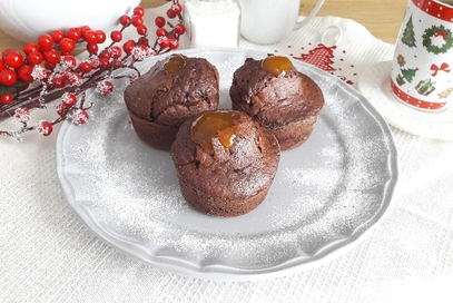 Muffins al cioccolato e marmellata