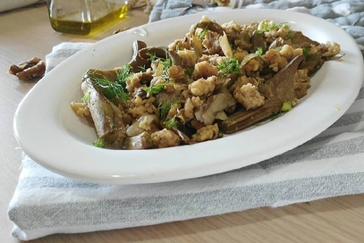 Carciofi con mollica di pane al latte