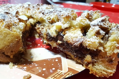 Crumble di pandoro con crema e nutella