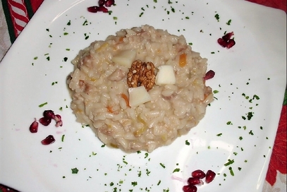 Risotto con asiago e noci