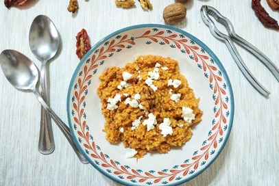 Cous cous con pomodori secchi e feta