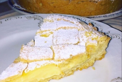 Crostata all'olio evo con crema pasticcera