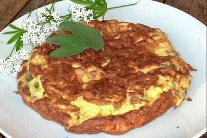 Frittata con salvia e pancetta