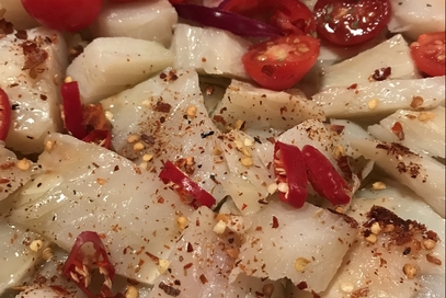Insalata di pesce stocco crudo